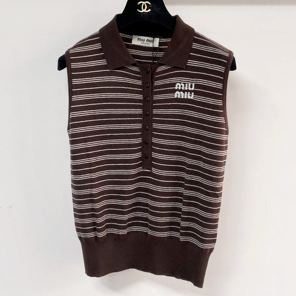 Miumiu Vest Brown in Wool 204093