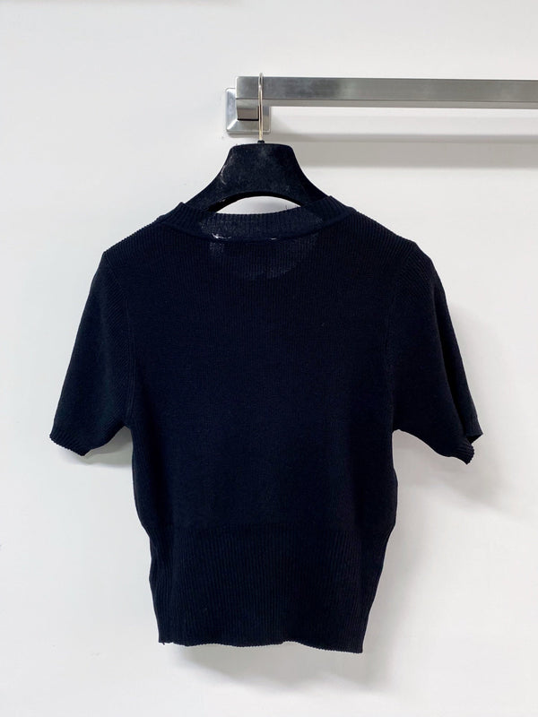 Miu Miu Short-Sleeve T-Shirt Black in Wool 204063