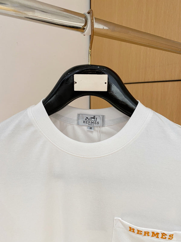 HM Short-Sleeve T-Shirt White in Cotton 215476