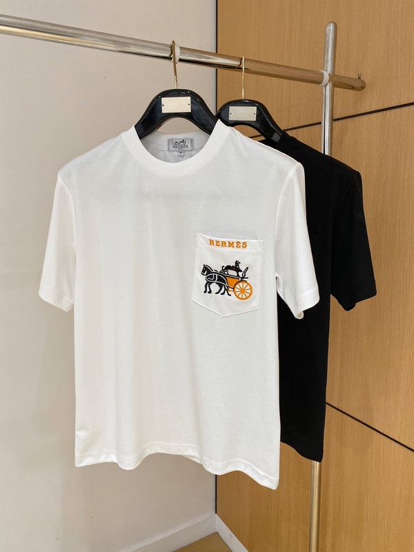 HM Short-Sleeve T-Shirt Black in Cotton 215475