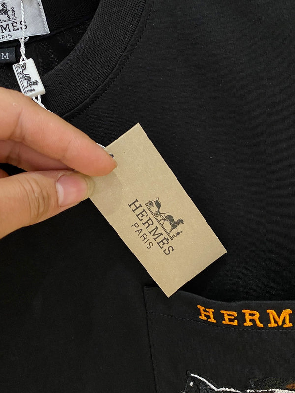 HM Short-Sleeve T-Shirt Black in Cotton 215475