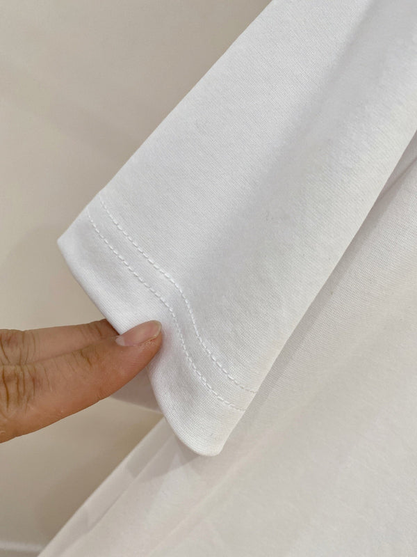 HM Short-Sleeve T-Shirt White in Cotton 215450