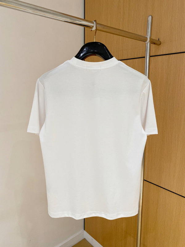 HM Short-Sleeve T-Shirt White in Cotton 215450