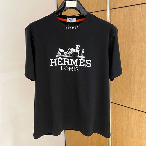 HM Short-Sleeve T-Shirt Black in Cotton 215435