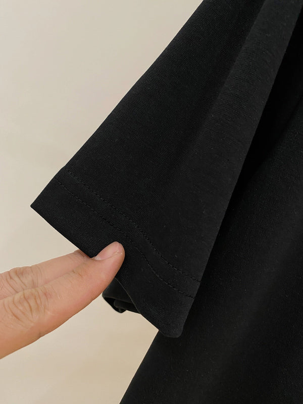 HM Short-Sleeve T-Shirt Black in Cotton 215435