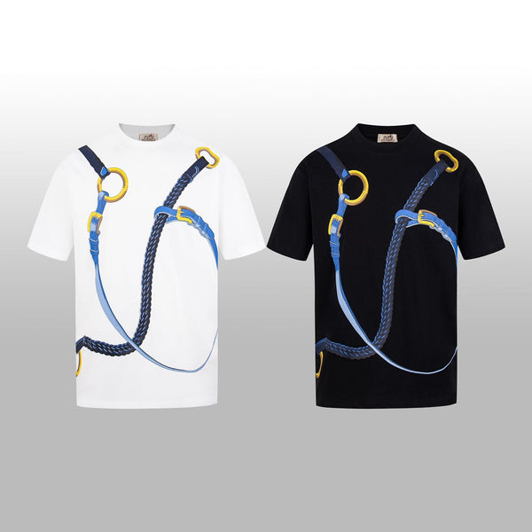 HM  Short-Sleeve T-Shirt with Equestrian Theme Print White in Cotton 215417