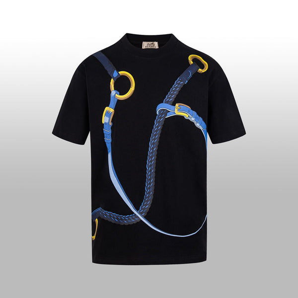HM  Short-Sleeve T-Shirt with Equestrian Theme Print Black in Cotton 215416