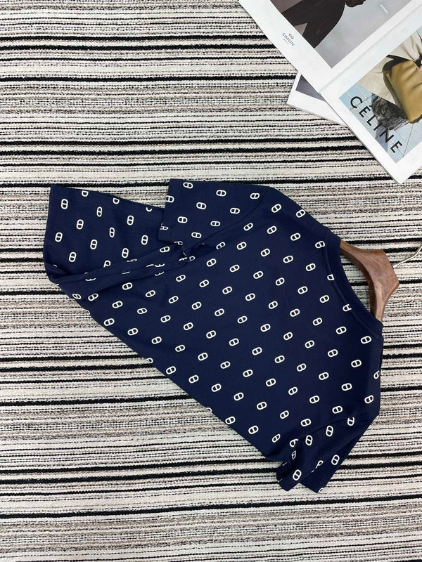 HM T-Shirt Navy Blue in Cotton 167908
