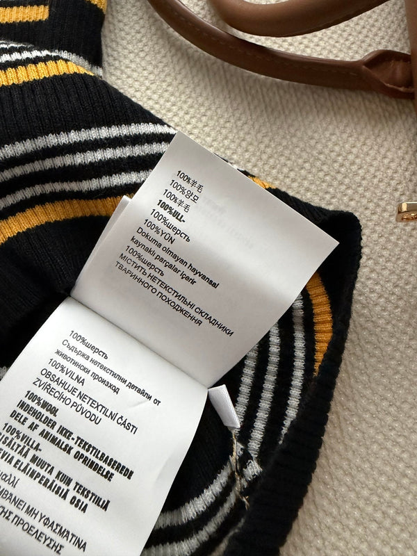 Miu Miu 26SS Striped Knit Vest Black in Wool 223081