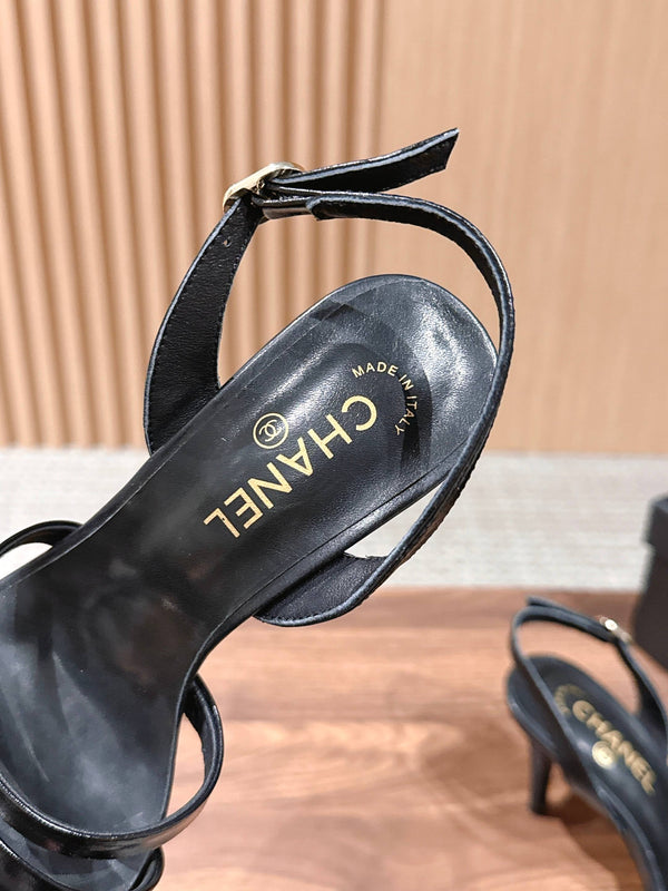 CC 26SS  Strappy High-Heeled 85 Sandals Black in Cowhide 692564