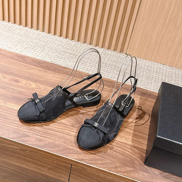 CC 26SS Slingback with Bow Black in Mesh 692553