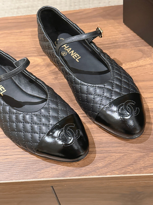 CC 26SS Quilted Mary Jane Black in Calfskin 692543