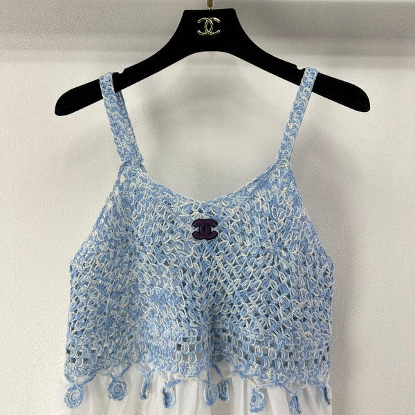 Chanel Lace Camisole Blue in Wool 361032