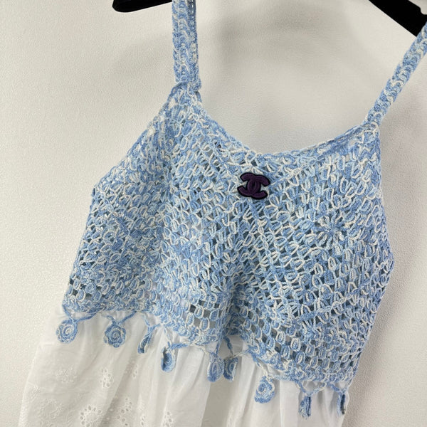 Chanel Lace Camisole Blue in Wool 361032