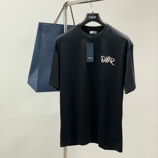Dior Crew Neck Short-sleeved T-shirt Black in Cotton 232888