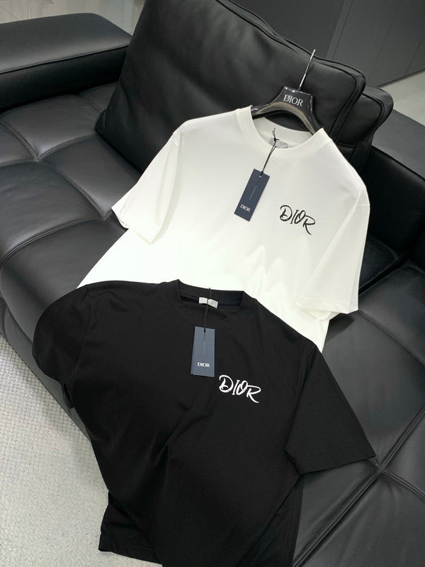 Dior Crew Neck Short-sleeved T-shirt White in Cotton 232887