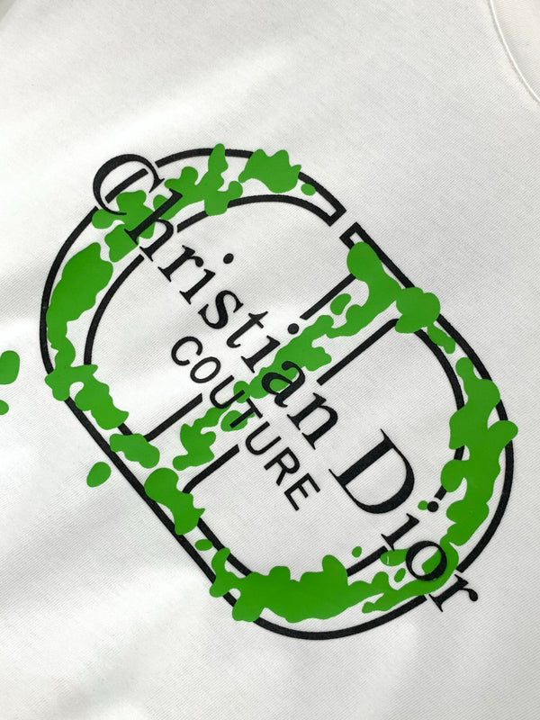 Dior Crew Neck Short-sleeved T-shirt White in Cotton 232885