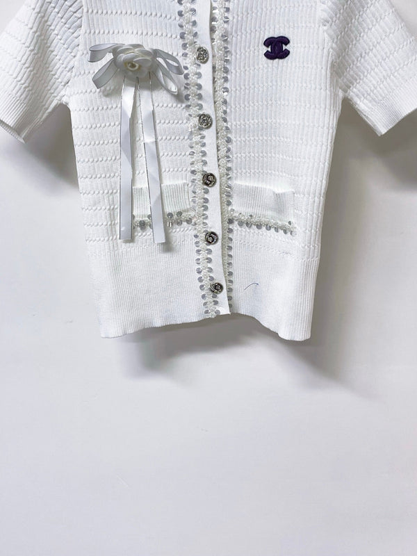 Chanel Short-Sleeve T-Shirt White in Cotton 248257
