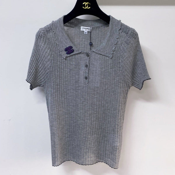 Chanel Short-Sleeve T-Shirt Gray in Acrylic 252221