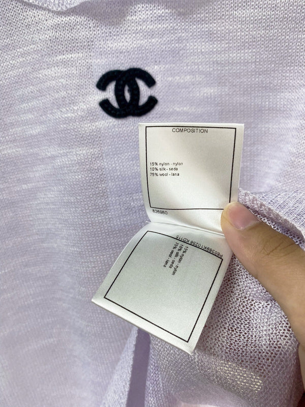 Chanel Short-Sleeve T-Shirt Purple in Wool 252205