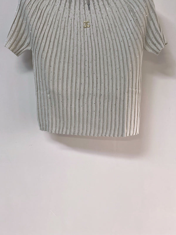 Chanel Short-Sleeve T-Shirt Light Gray in Tencel 252165