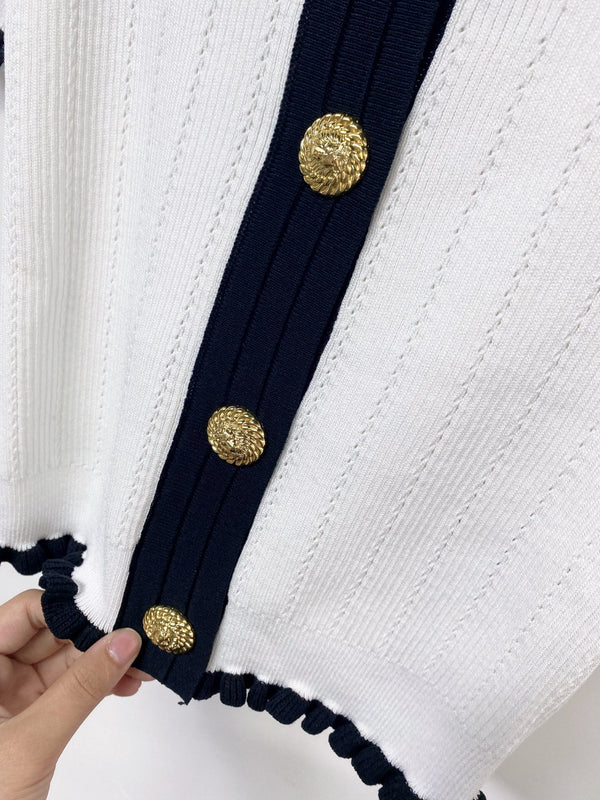 Balmain Cardigan Short-sleeved Shirt White in Polyester 178810