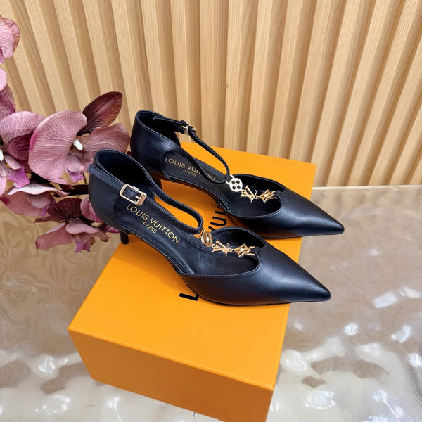 LV 6AM Slingback Pump 65 Black in Cowhide 703074