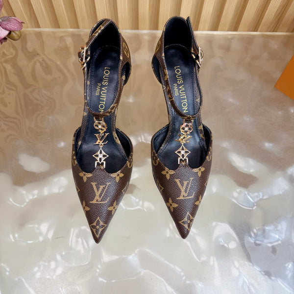 LV 6AM Slingback Pump 65 Brown in Monogram Cowhide 703070