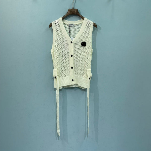 Chanel Vest White in Nitrile Cotton 262287