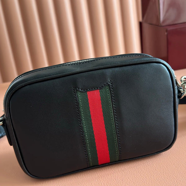 Gucci Web Trademark Mini Bag 20 Black in Cowhide 284922
