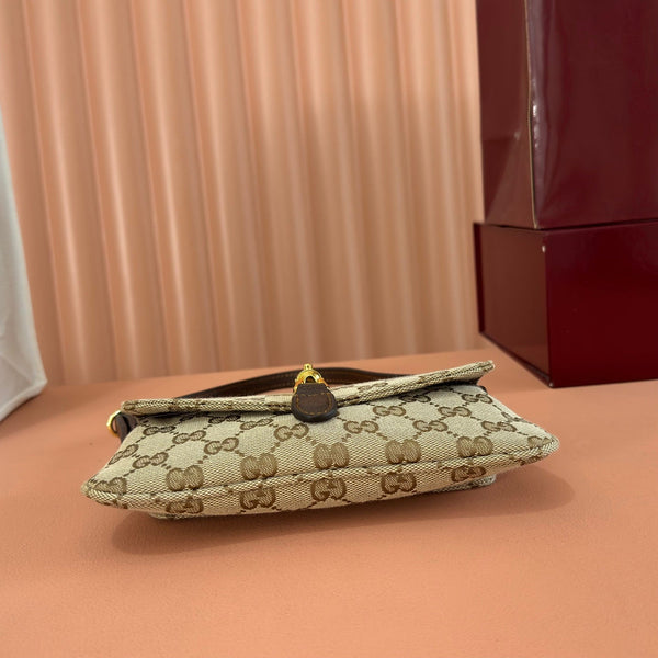 Gucci 26 Jackie Small 21.5cm Brown in Canvas 284987