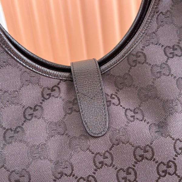 Gucci 26 Mercato Tote Bag 35cm Brown Gold in Canvas 284997
