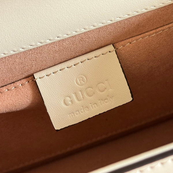 Gucci Sylvie Mini Bag 20 White Gold  in Cowhide 285220
