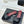 CC 26S Double C Patchwork Sandal Black Gray in Deerskin Cowhide 706372