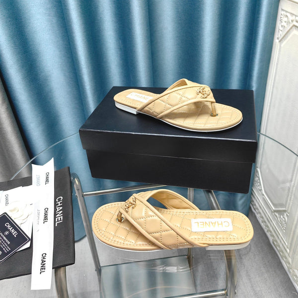 Chanel 26P Flip-Flops Beige in Calfskin 712315