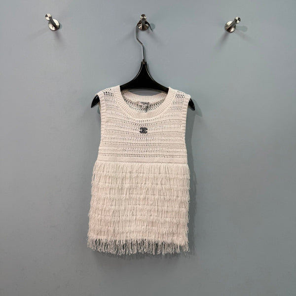 Chanel Vest White in Nitrile Cotton 282527