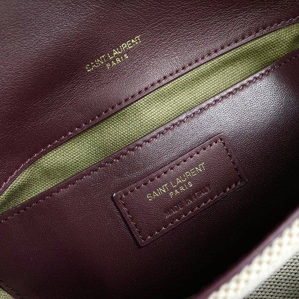 YSL Niki Shoulder Bag 22cm Ivory in Linen 285499