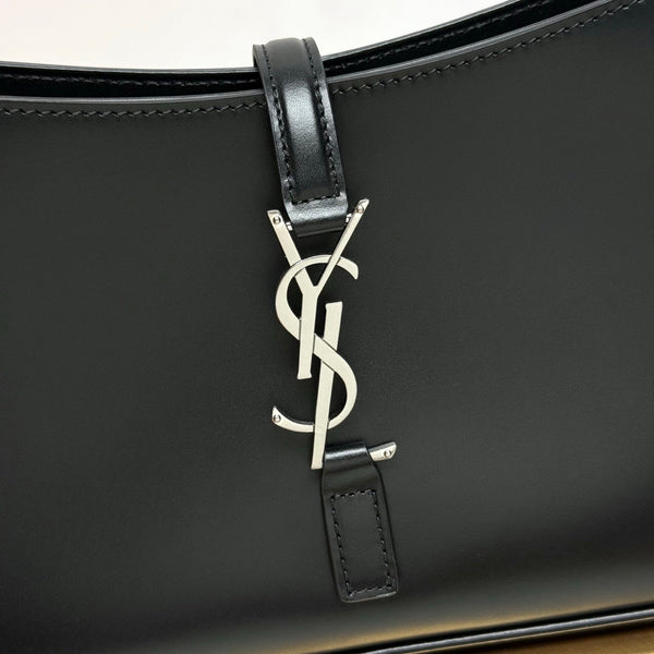 YSL Le 5 À 7 Hobo Bag 25cm Black with Silver hardware in Cowhide 285552