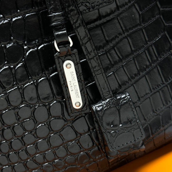 YSL Sac de Jour Nano 32cm Black in Crocodile-patterned Cowhide 285795