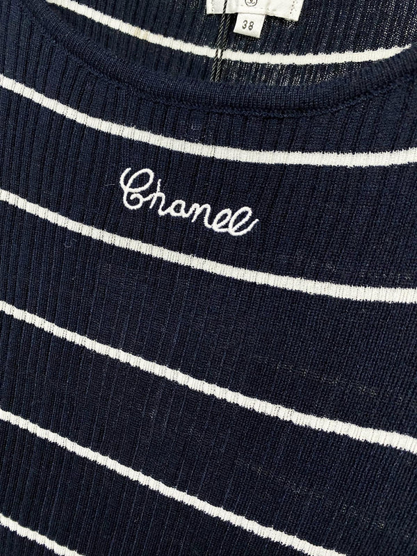 Chanel Short-Sleeve T-Shirt Navy Blue in Wool 305805