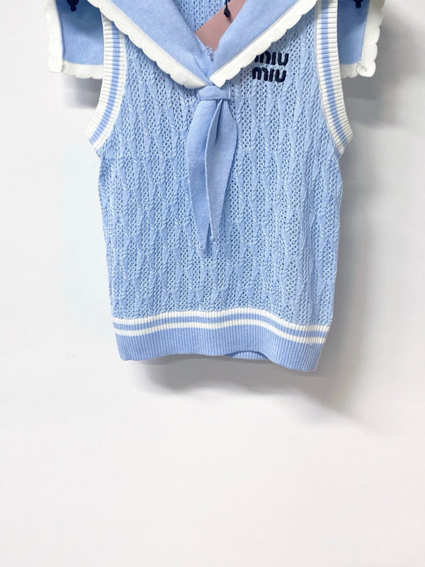 Miu Miu Vest Blue in Wool 305891
