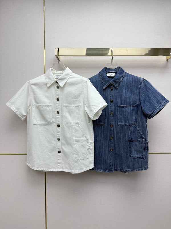 Chanel 26 Shirt Blue in Cotton 367721