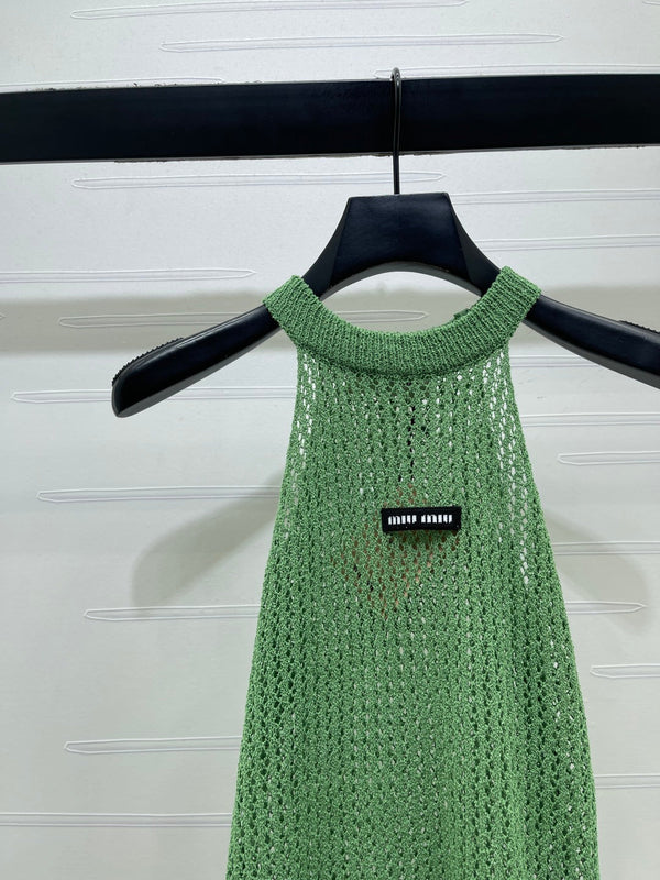 Miu Miu Mint green Halter-neck in Polyamide 373093