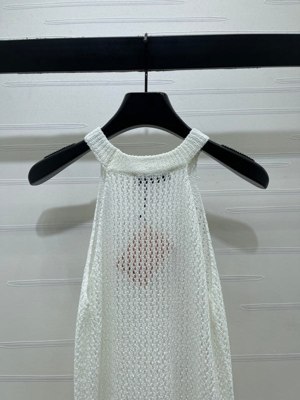 Miu Miu White Halter-neck in Polyamide 373092