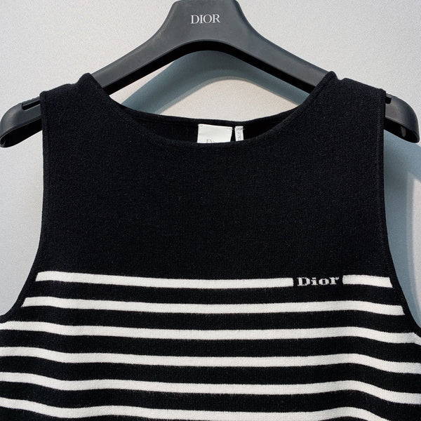 CD 26 Dior Striped Knit Vest Black in Knit 371444