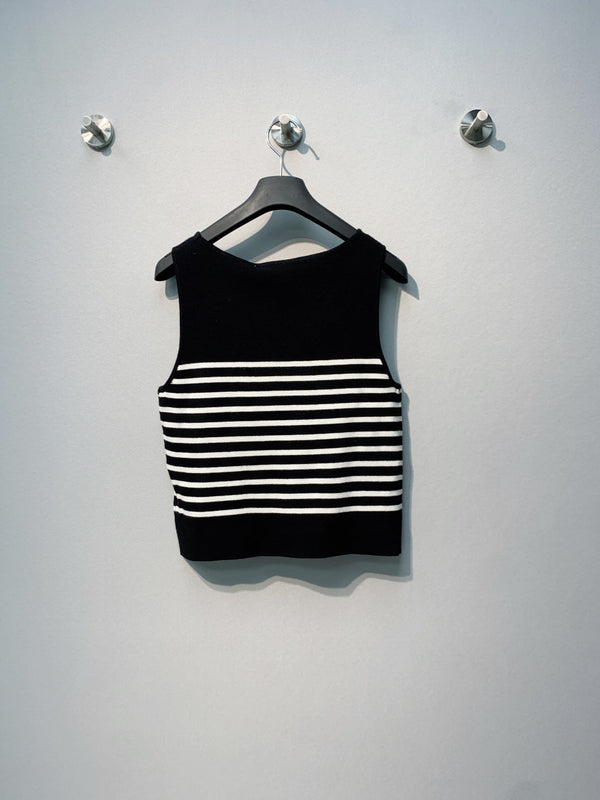 CD 26 Dior Striped Knit Vest Black in Knit 371444