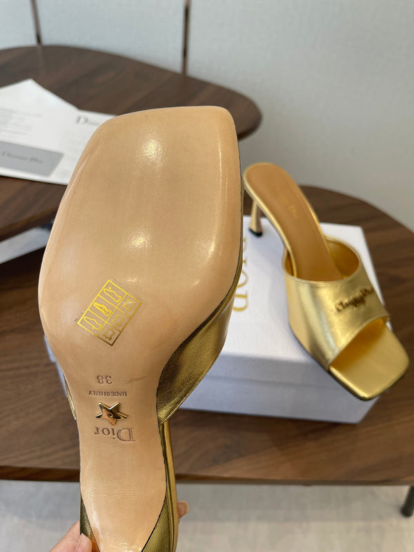 Dior 26 Sandal 70mm Gold in Cowhide 727962