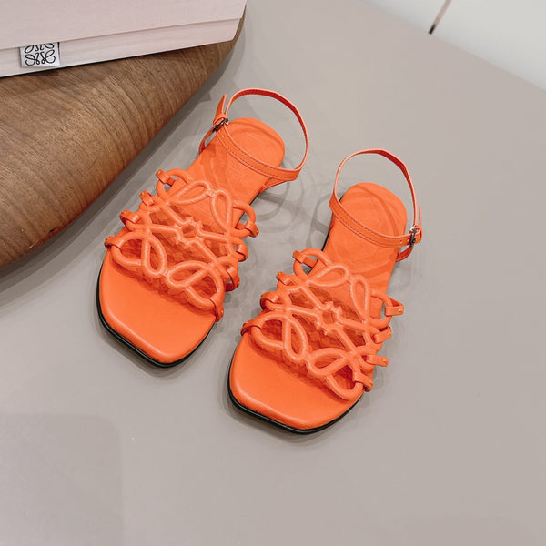 Loewe 26 Sandal Orange in Sheepskin 738807