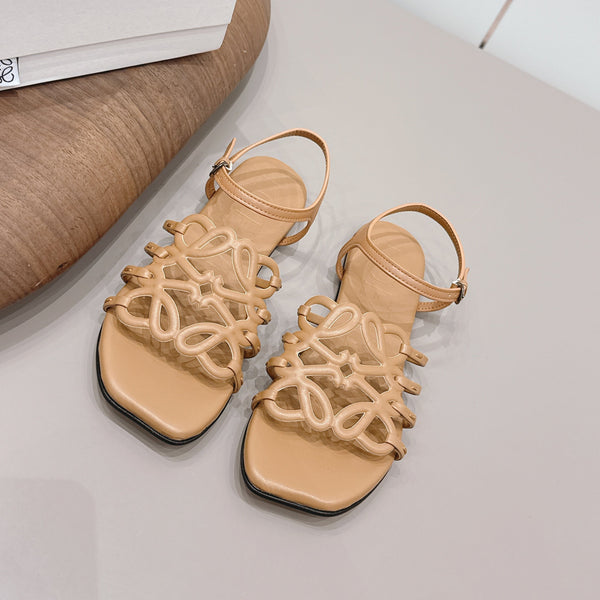Loewe 26 Sandal Light Camel in Sheepskin 738806