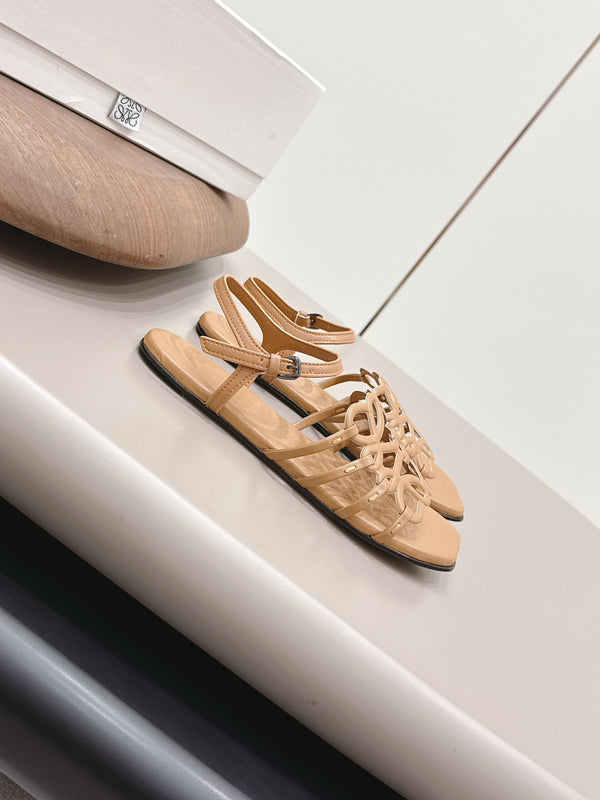 Loewe 26 Sandal Light Camel in Sheepskin 738806